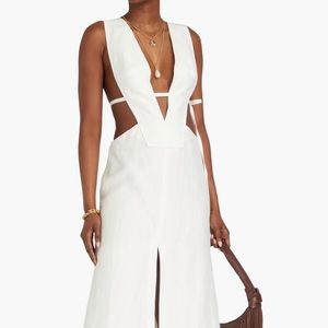 CULT GAIA Heidi Cut-Out Linen Dress